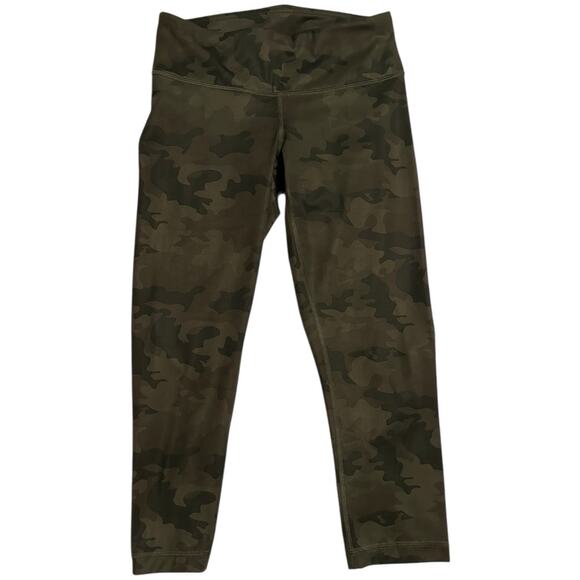 Lululemon Wunder Under Crop Full-On Luxtreme Savasana Camo Fatigue Green Size 4 - Picture 2 of 8